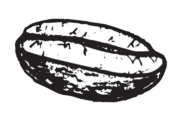 Fototapeta premium Hand drawn fresh roasted coffee bean Arabica robusta seed doodle Single element for print, web, design, decor