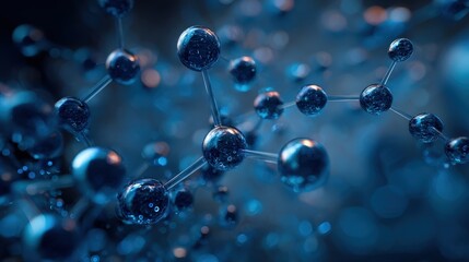 3D Molecular Structure Abstract Background.