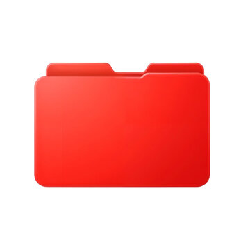 Red folder icon isolated on transparent background