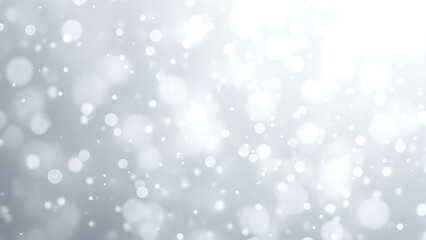 Falling Snow Background With White Bokeh Spots