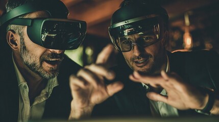 virtual job fair with interactive virtual assistants leading job seekers through interviews in a modern office setting