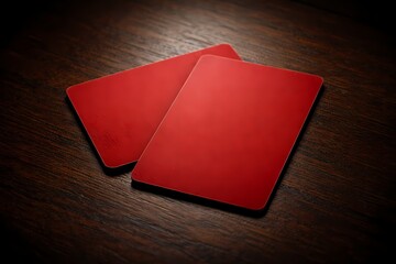 Minimal illustration of two red-backed cards on a wooden surface, symbolizing chance, strategy, luck, and traditional card game concepts. Suitable for abstract gaming or fortune themes.