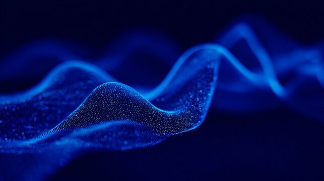 futuristic technology concept with dynamic blue light trails and shimmering particles symbolizing data transmission - Powered by Adobe