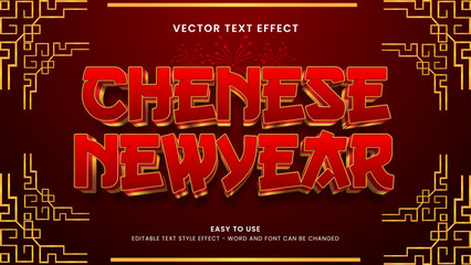 chinese new year editable text effect 3d vector