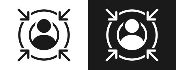 Centric Icon Set Glyph In White And Black Background