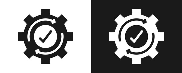 Operation Icon Set Glyph In White And Black Background