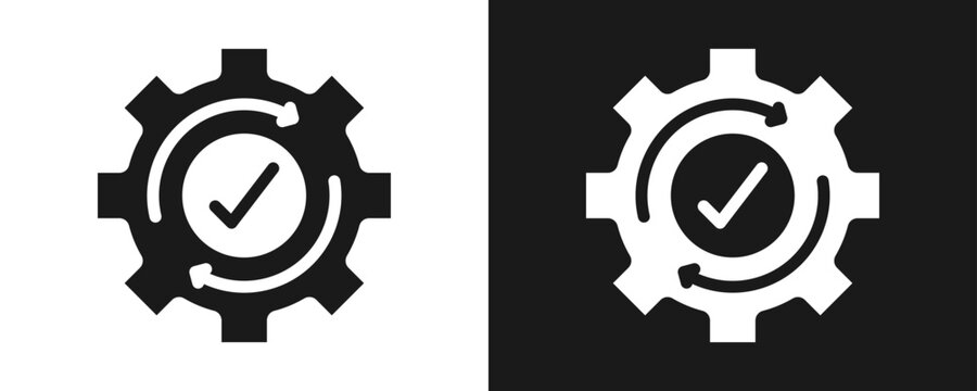 Operation Icon Set Glyph In White And Black Background