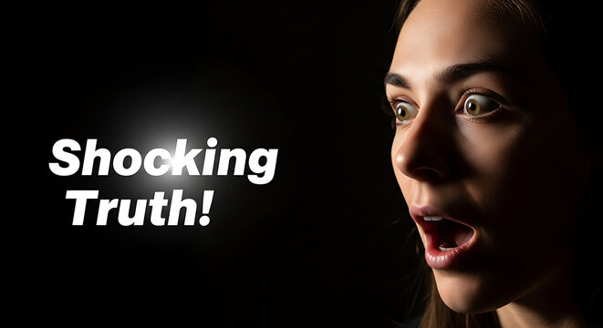 Woman Reacting with Shock and Surprise in a Dramatic Portrait
