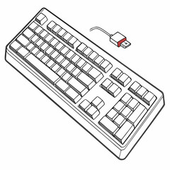 White Mechanical Keyboard - Angled View on Clean Background