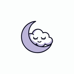 vector illustration of a sleeping moon