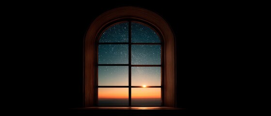 Arch window sunrise view