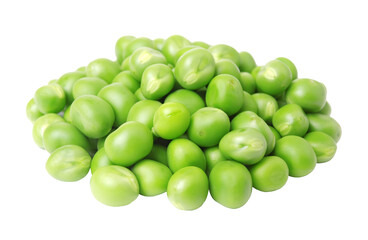 Green peas isolated on white background