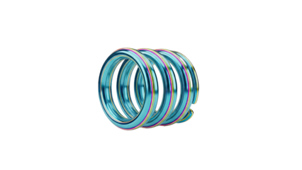 Blue Coil Ring with Iridescent Accents