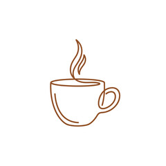 Minimalist Coffee Cup Line Art - A Warm and Inviting Beverage.