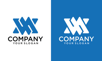 Monogram Letter Initial M W MW WM Simple Elegant Minimalist Retro Vintage Logo Design. Suitable for General Sports Fitness Construction Finance Company Business Corporate Shop Apparel in Simple Modern