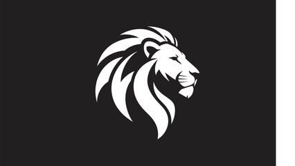 Fototapeta premium Majestic Lion Head Logo Design with Bold Mane and Focused Gaze.