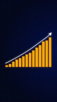 Business Growth Graph Going Up. 4K Resolution