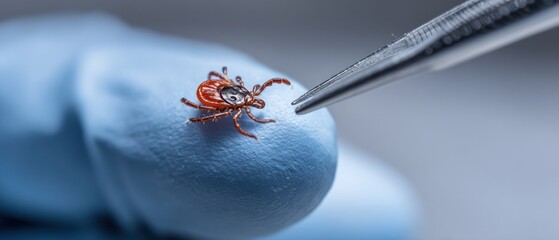 Tick examination with tweezers