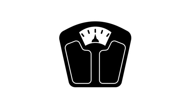 Bathroom scale icon silhouette for weight measurement.