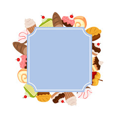 cake and bread square label