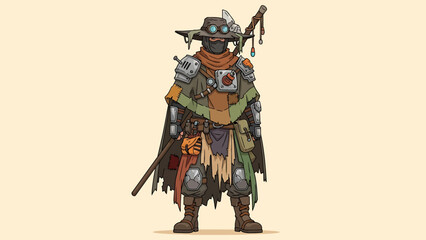 Post-Apocalyptic Survivor With Wasteland Gear And Post-Apocalyptic Clothing, Post-Apocalyptic Fashion