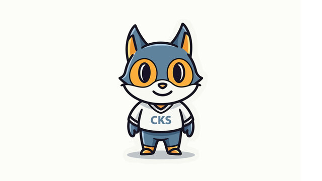 Cute Cartoon Fox Character Wearing a CKS T-Shirt.