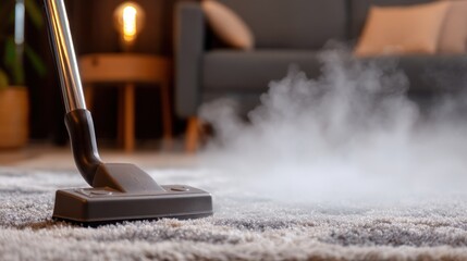 Steam cleaning carpet home interior