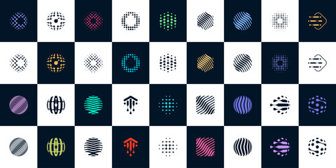 Abstract Futuristic Technology Logo Icon Design Collection Branding  Digital Template Vector