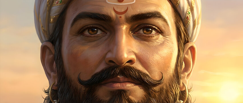 Close Up Portrait Of Chatrapati Shivaji Maharaj Face