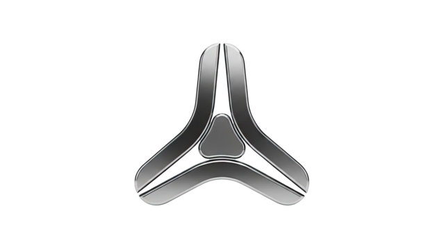 Abstract Metal Logo with Triangular Center - Powered by Adobe