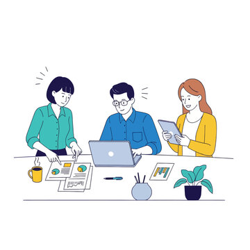 Dynamic collaborative teamwork with diverse professionals exchanging ideas at workspace table