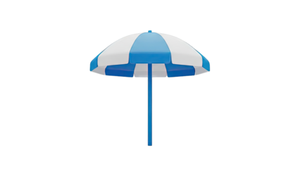 Blue and White Striped Beach Umbrella
