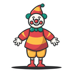 Fototapeta premium clown, april fool's day, full body, festival, vector, transparent background, costume, fun, person, funny, horror, isolated, circus