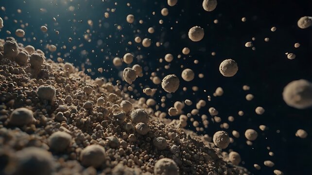 Moon Dust Particles Suspended Zero Gravity