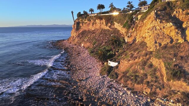 Low aerial helix shot of SS Dominator Shipwreck sight