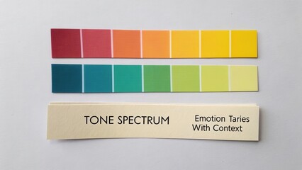 Color Palette Display with Various Shades for Understanding Emotions and Tone Spectrums in Contextual Applications