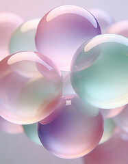 Floating Abstract 3D Spheres in Soft Pastel Light with Dreamy Aesthetic, Elegant Minimal Background for Digital Branding, Social Media, Marketing, and Creative Design Use