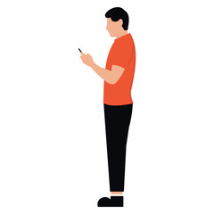 People Using a Mobile Phone Illustration