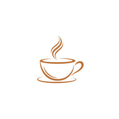 Obraz premium Elegant Coffee Cup Illustration with Steaming Aroma.