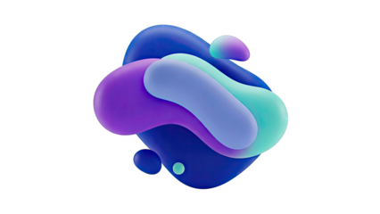 Abstract 3D Fluid Shapes with Gradient Colors