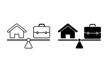 Work life balance icon, line and silhouette style. for web design, templates, infographics and more. flat vector illustration design