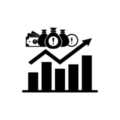 Inflation icon, line and silhouette style. for web design, templates, infographics and more. flat vector illustration design