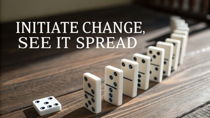 Dominoes Falling in a Line