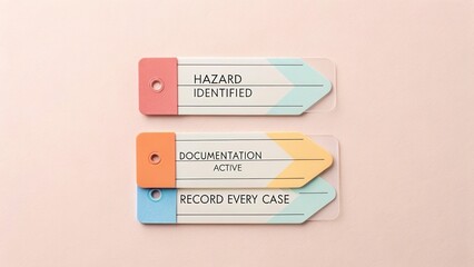 Colorful Labels for Organization and Documentation with Text for Hazard, Active Status, and Case Recording