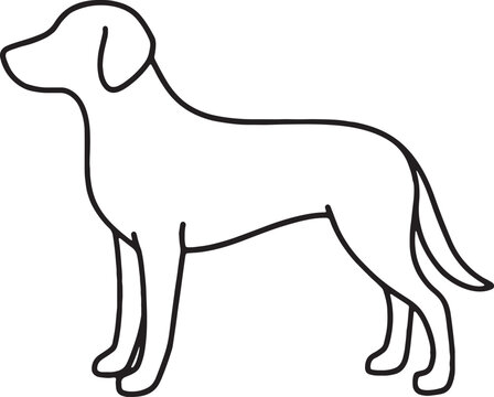 Silhouetted majestic tibetan mastiff dog with long flowing fur depicted in black