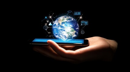 Global connection smartphone display