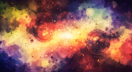 Vibrant Cosmic Explosion with Colorful Nebula and Stardust in Deep Space View