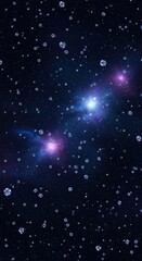 Obraz premium Sparkling diamonds float in cosmic nebula and starlight