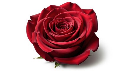 Obraz premium Vibrant Red Rose with Detailed Petals on White