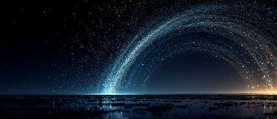 Futuristic Light Burst with Digital Spark Trails